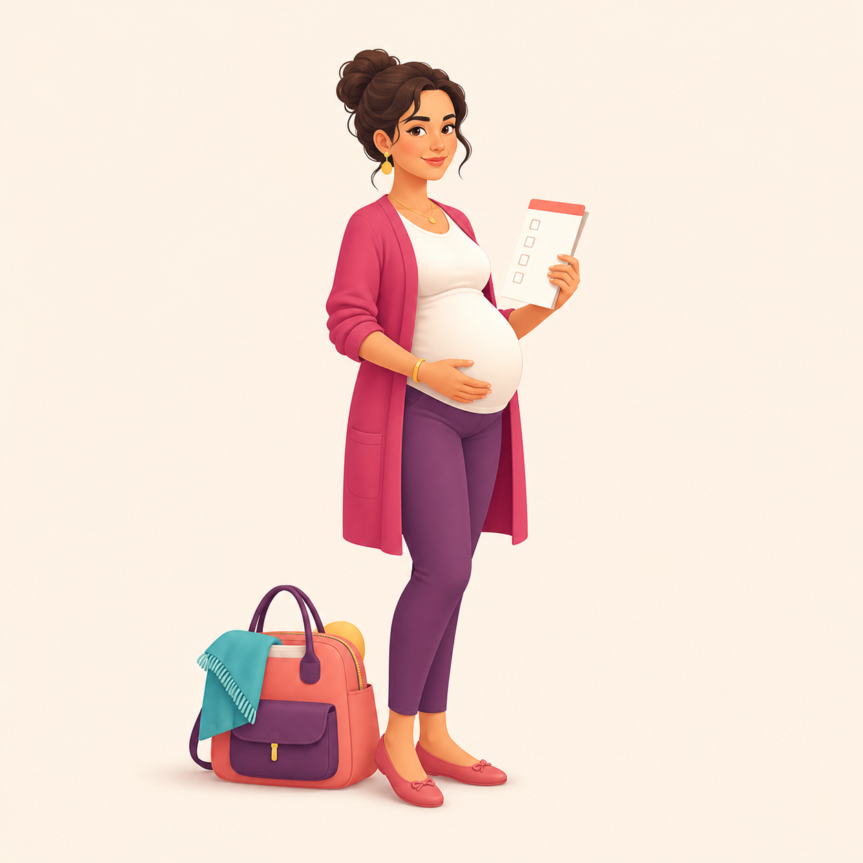 Femme enceinte préparant la naissance